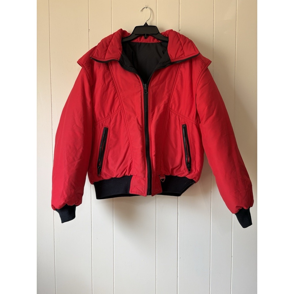 Vintage Tyrolia Red Ski Jacket Retro 90s Puffer Bomber YKK Zip